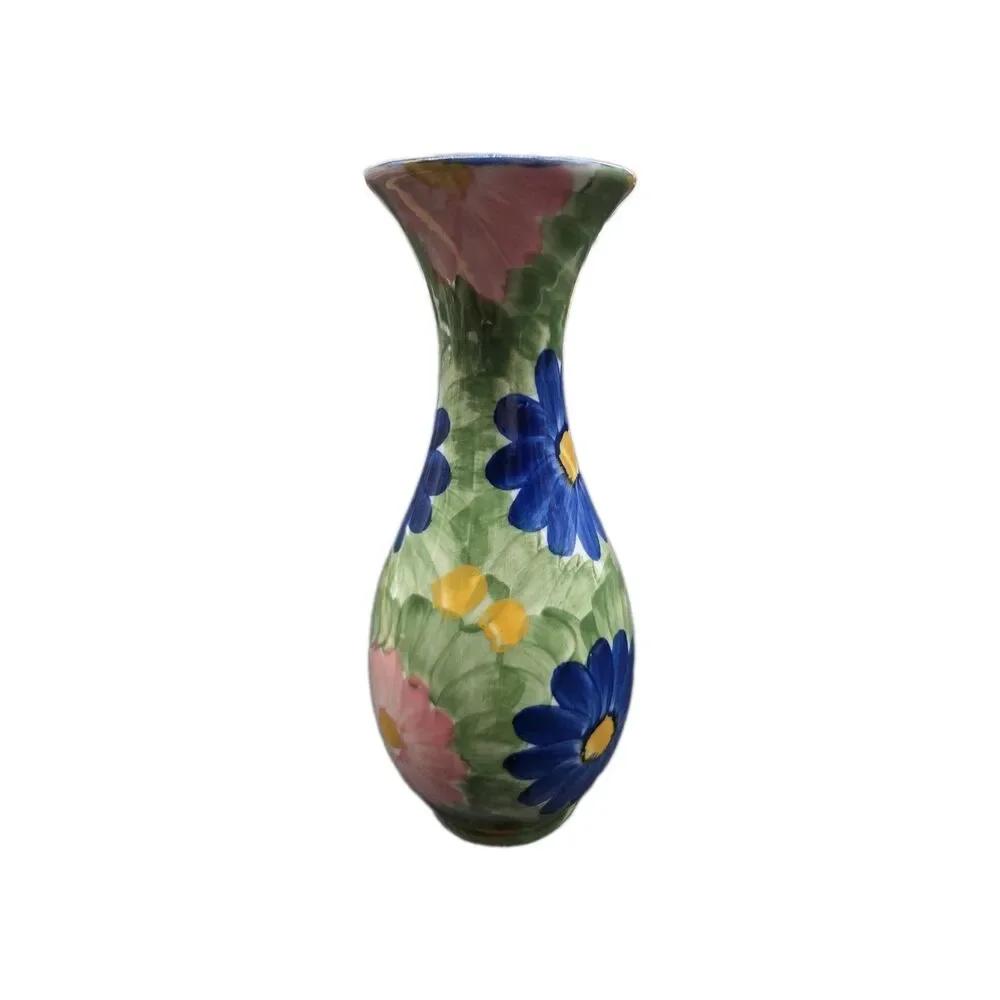 Multi Color Ceramic Vase Daisy Flower Hand Painted